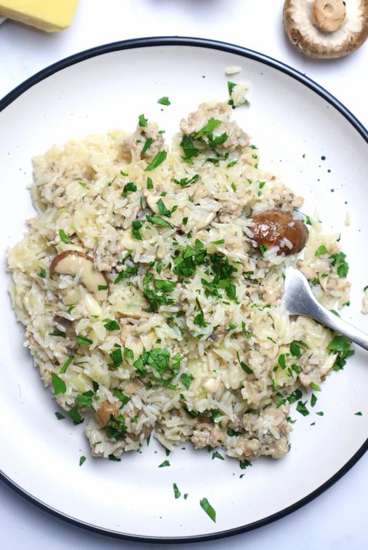 Qetoe Low Carb Mushroom & Sausage Risotto