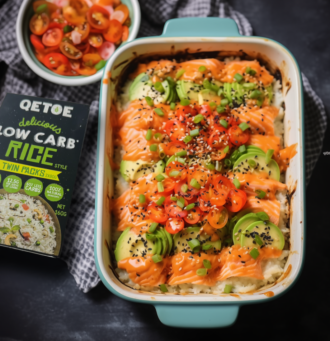 Low Carb Sushi Bake with Salmon