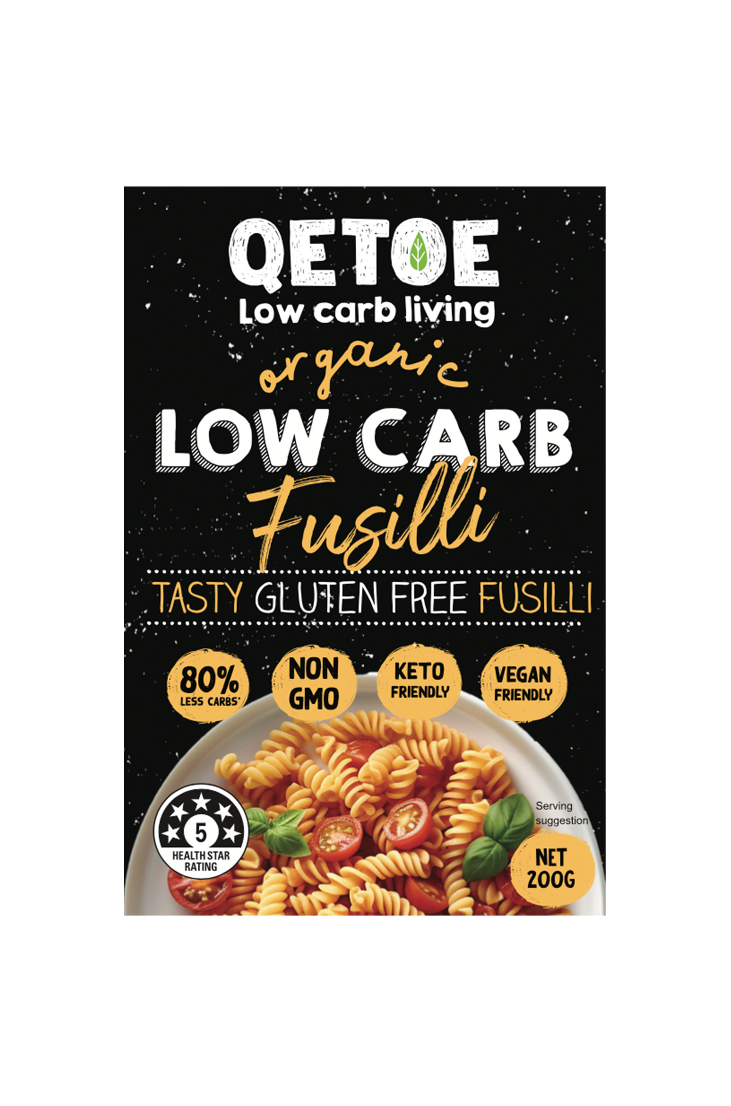 Qetoe Low Carb Fusilli (4 x 200g Pack)